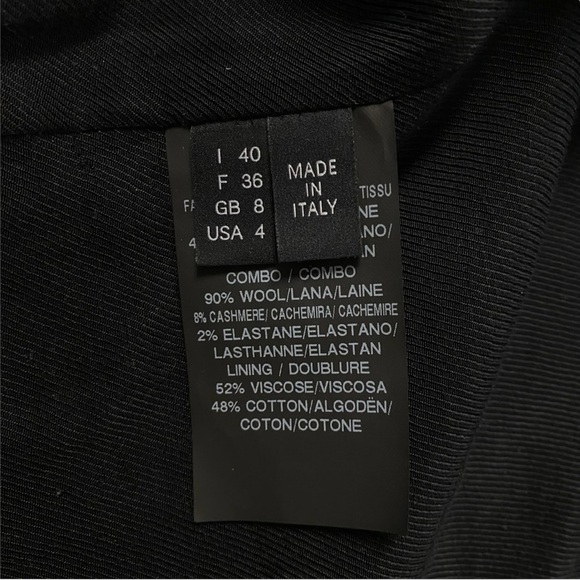 DEREK LAM Wool Double Breasted Striped Blazer Black Sz 4 - Picture 10 of 11